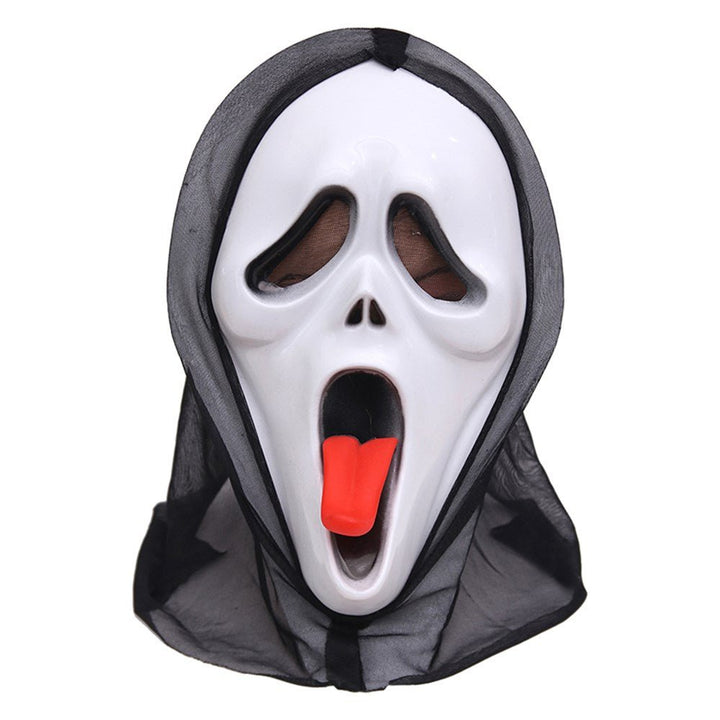 Scream Mask – Funny Halloween Ghost Face with Red Tongue - Everything Party