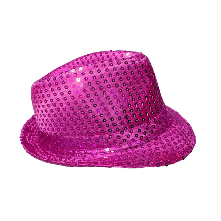 Sequin Fedora Hat - Hot Pink - Everything Party