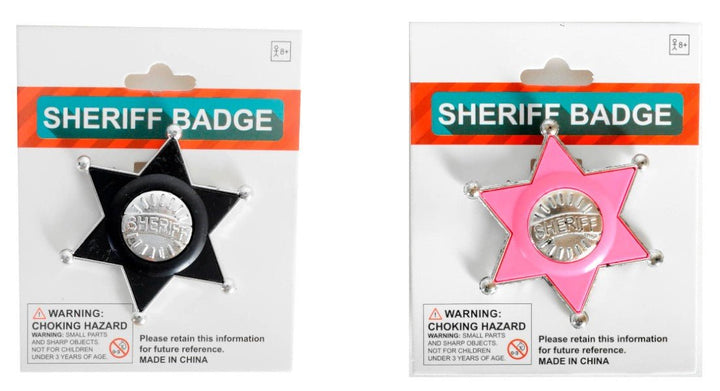 Sheriff Badge - Black & Pink - Everything Party