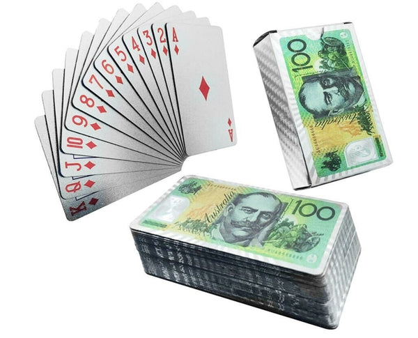 Silver Foil Australia $100 Playing Cards - Everything Party