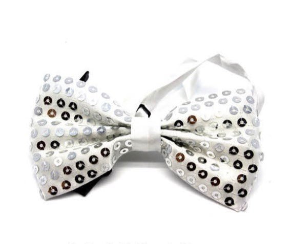 Silver Sequin Bow Tie - Everything Party