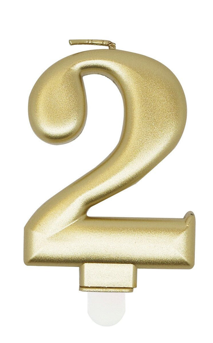 Single Number Birthday Candle - Metallic Gold - Everything Party