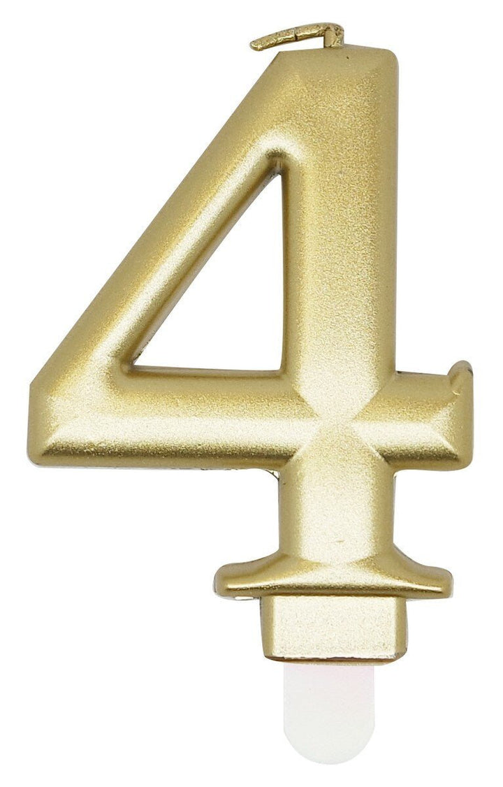 Single Number Birthday Candle - Metallic Gold - Everything Party