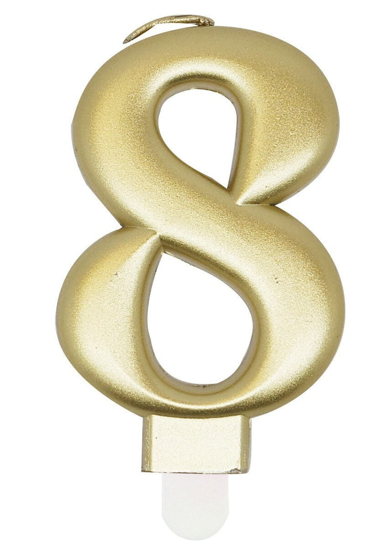 Single Number Birthday Candle - Metallic Gold - Everything Party