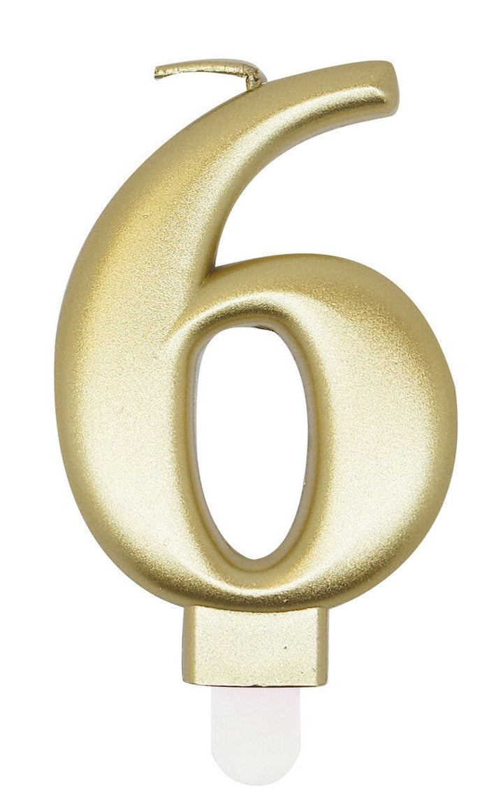 Single Number Birthday Candle - Metallic Gold - Everything Party