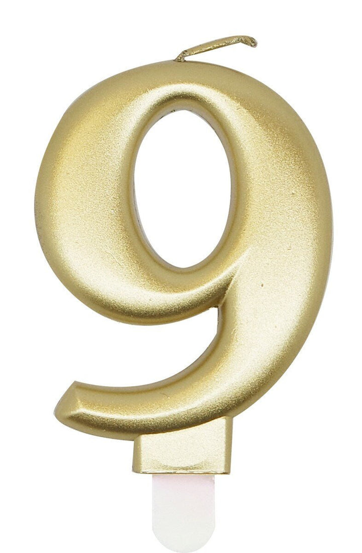 Single Number Birthday Candle - Metallic Gold - Everything Party