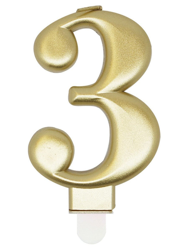 Single Number Birthday Candle - Metallic Gold - Everything Party