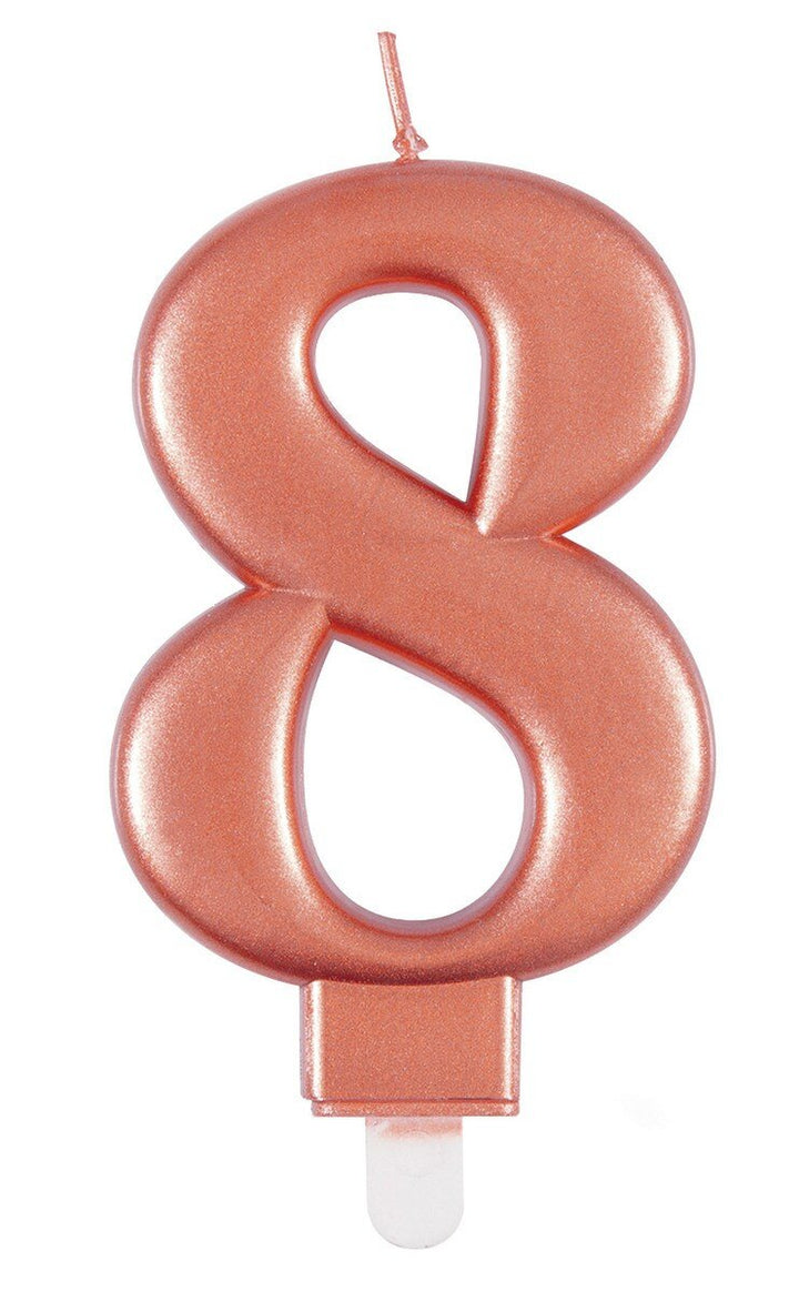 Single Number Birthday Candle - Metallic Rose Gold - Everything Party