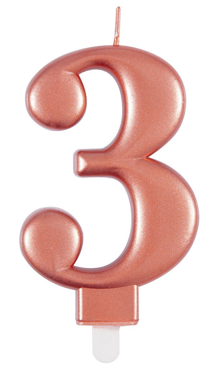 Single Number Birthday Candle - Metallic Rose Gold - Everything Party