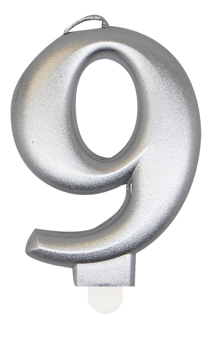 Single Number Birthday Candle - Metallic Silver - Everything Party