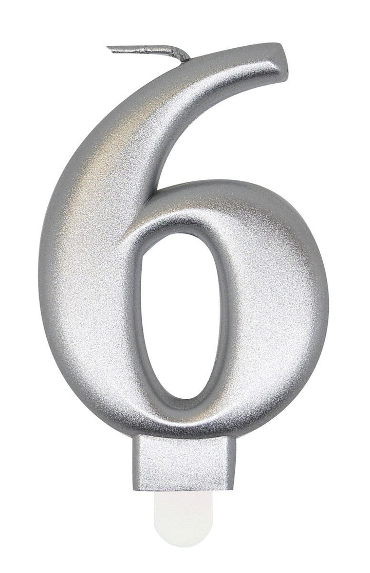 Single Number Birthday Candle - Metallic Silver - Everything Party