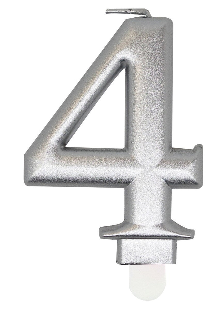 Single Number Birthday Candle - Metallic Silver - Everything Party