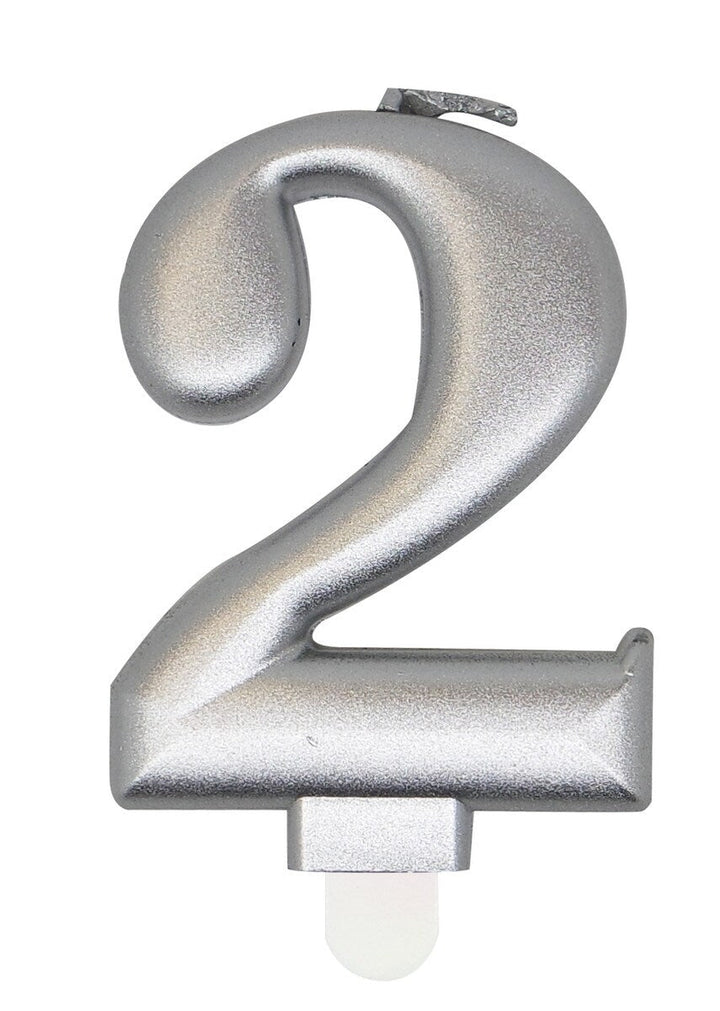 Single Number Birthday Candle - Metallic Silver - Everything Party