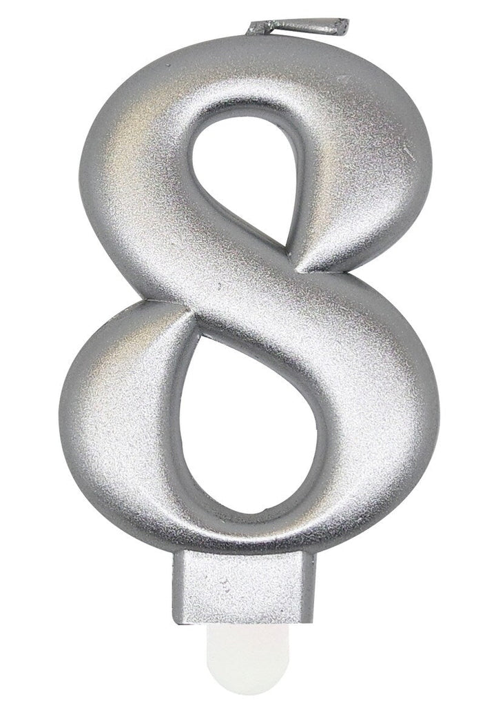 Single Number Birthday Candle - Metallic Silver - Everything Party