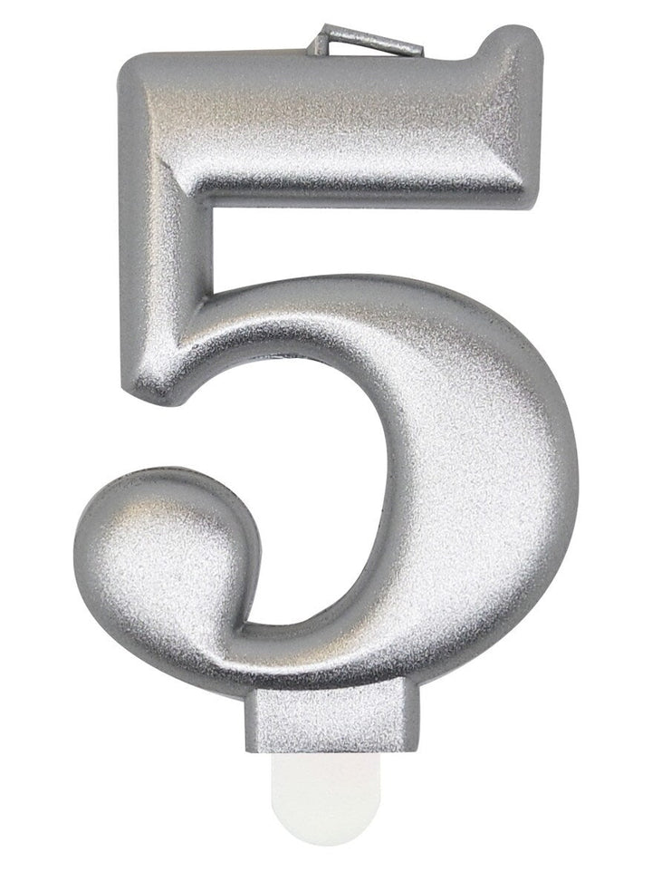 Single Number Birthday Candle - Metallic Silver - Everything Party