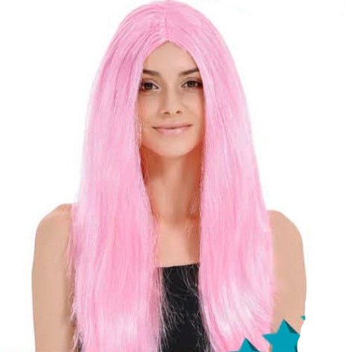 Sleek Long Pink Straight Wig - Everything Party