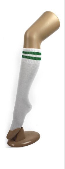 Sports Socks White with Green Stripe - Everything Party