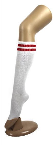 Sports Socks White with Red Stripe - Everything Party