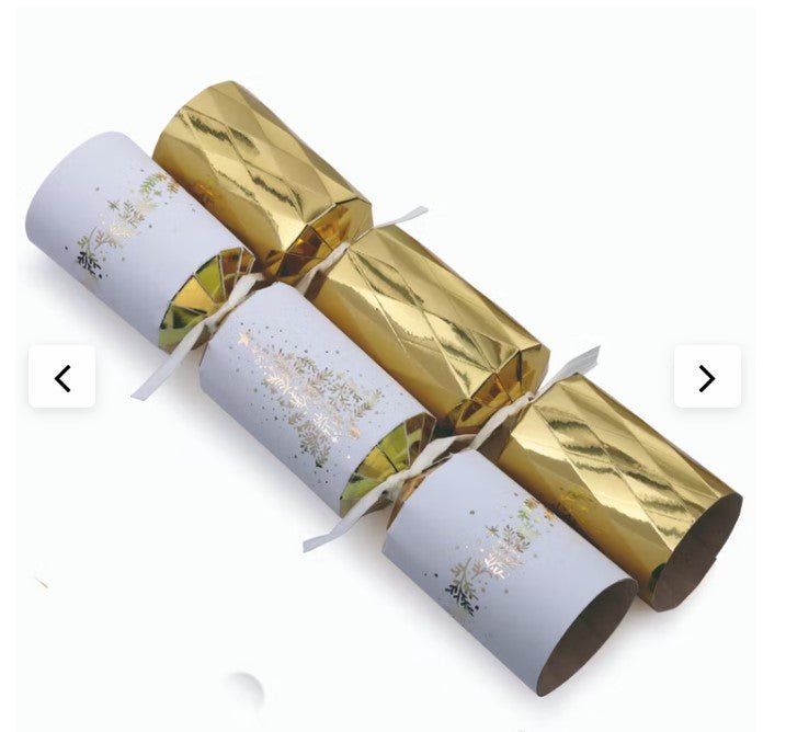 Tom Smith 6 Gold & White Mini Christmas Bon Bon Crackers - Everything Party
