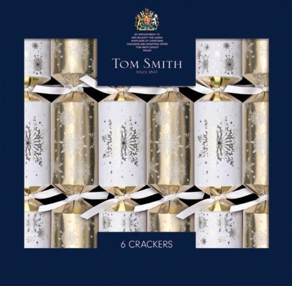 Tom Smith 6pk Traditional Premium Gold Christmas Crackers 35cm Dinner Cube - Everything Party