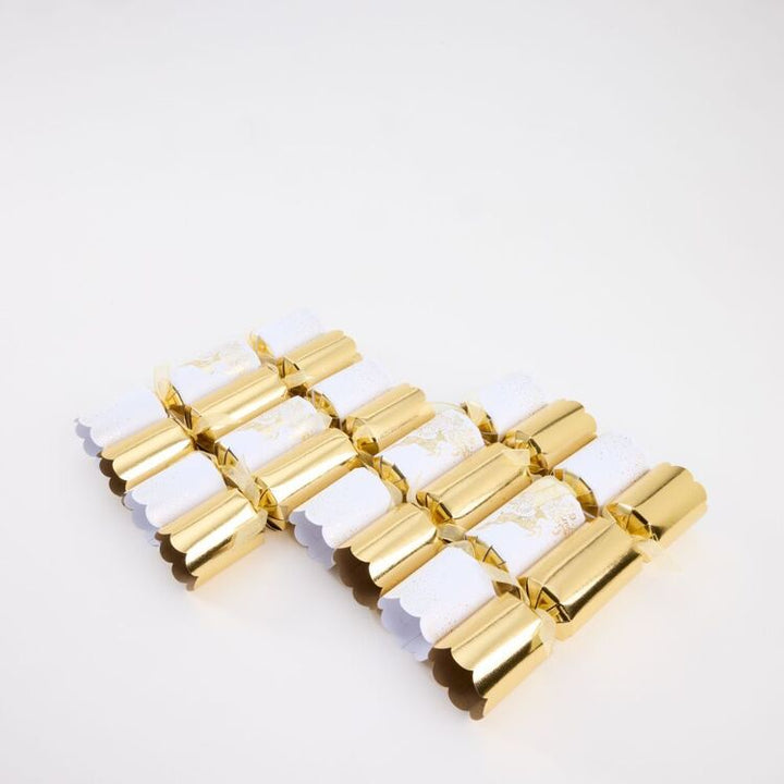 Tom Smith 8pk Deluxe Gold & White Reindeer Christmas Bon Bons Crackers - Everything Party