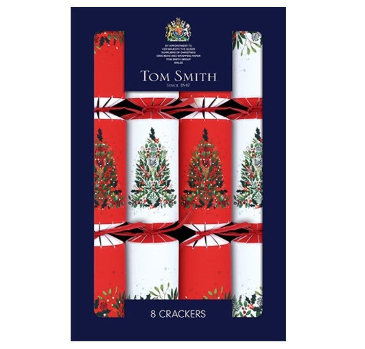 Tom Smith 8pk Red & White Christmas Tree Bon Bons Crackers - Everything Party