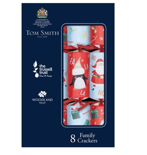 Tom Smith 8pk Traditional Christmas Family Crackers 32cm Dinner Cube - Everything Party