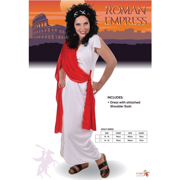 Women Roman Empress White/Red Costume - Everything Party