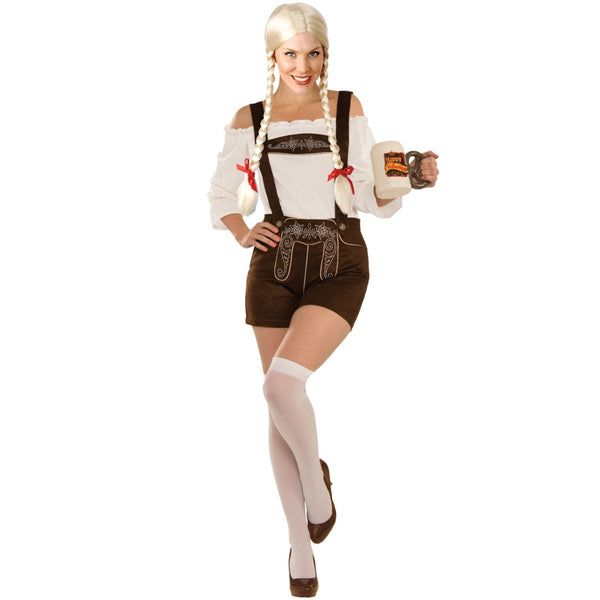 Women’s Oktoberfest Lederhosen Costume – Bavarian Beer Girl Outfit - Everything Party