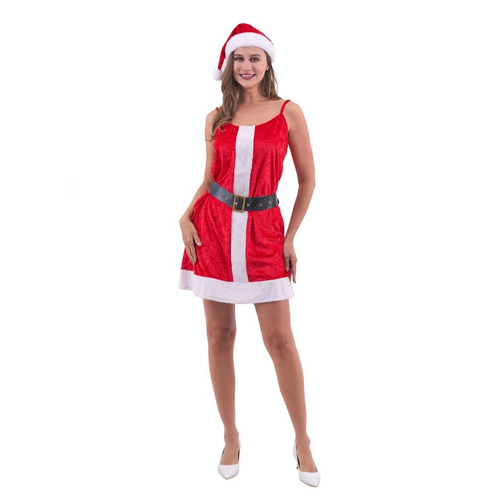 Women’s Santa Dress – Red & White Christmas Outfit - Everything Party