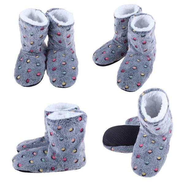 Womens Slippers Boots Sherpa Lined Polka Dots - Everything Party