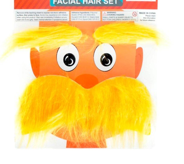 Yellow Fake Eyebrows & Moustache Set – Costume Facial Hair Accessory - Everything Party