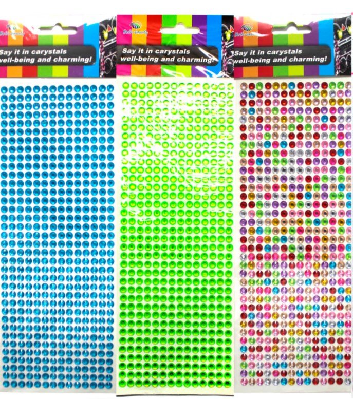 0.5cm Festival Party Diamante Stickers (8 Colours) - Everything Party