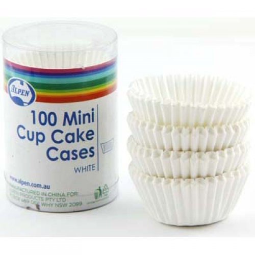 100pk Mini White Paper Cupcake Cases - Everything Party