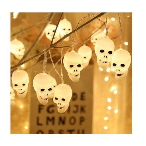 10pc Skull Halloween LED String Lights Garland - Warm White
