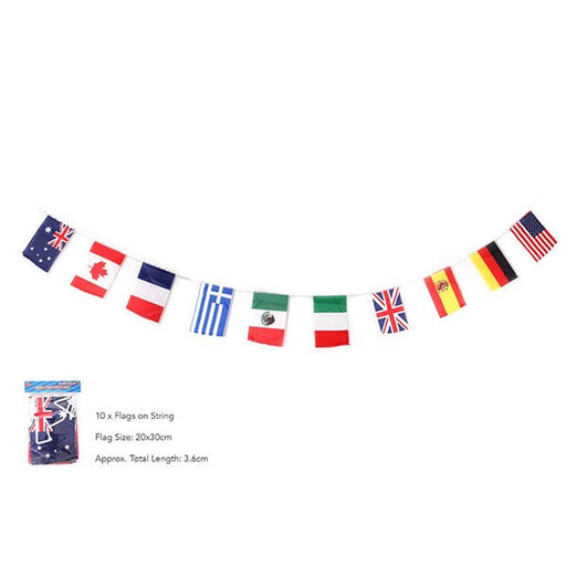 10pcs Around the World Mutli Countries Flag Bunting