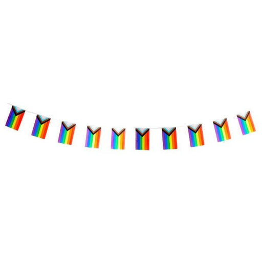 10pcs Progress Pride LGBTQ+ Rainbow Bunting Flag