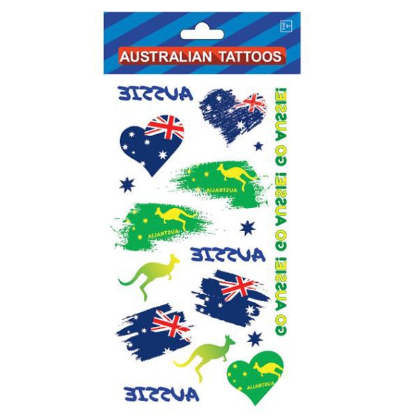Australian Flag Tattoo Pack - 2 Packs of 7 Assorted Designs