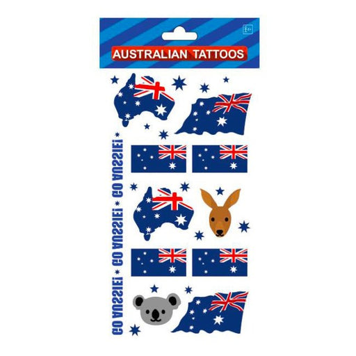 10pk Australia Flag Temporary Tattoos