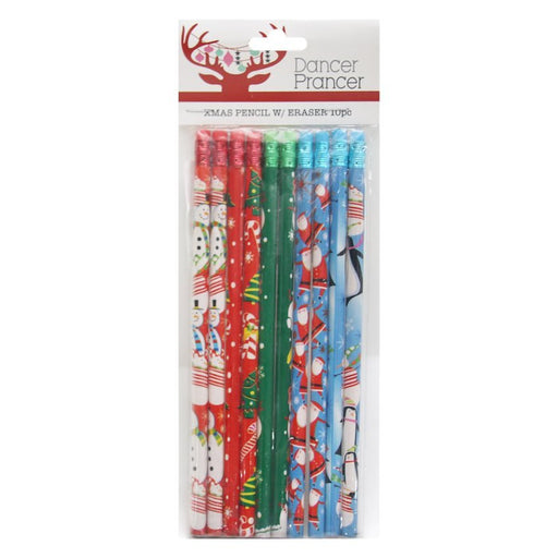 10pk Christmas Pencil with Eraser