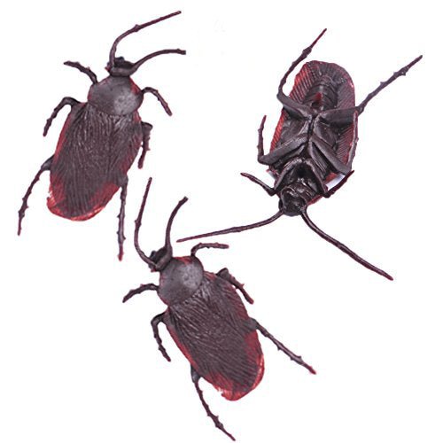 10pk Halloween Rubber Cockroaches