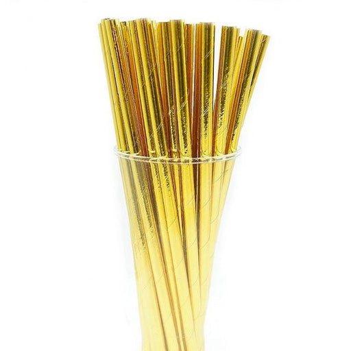 metallic gold paper straws