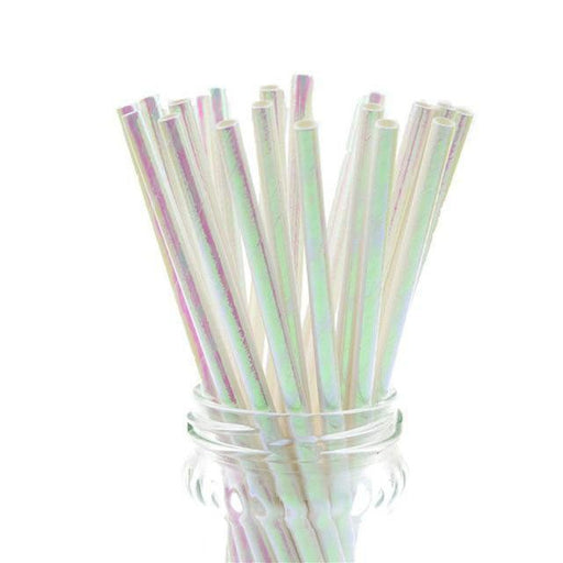 iridescent paper straws, metallic paper straws