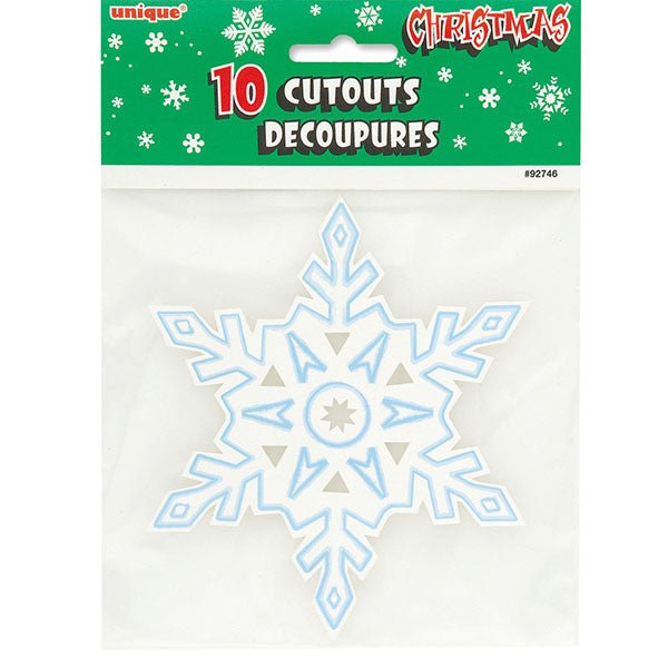 10pk Mini Snowflake Cutouts Christmas Decoration