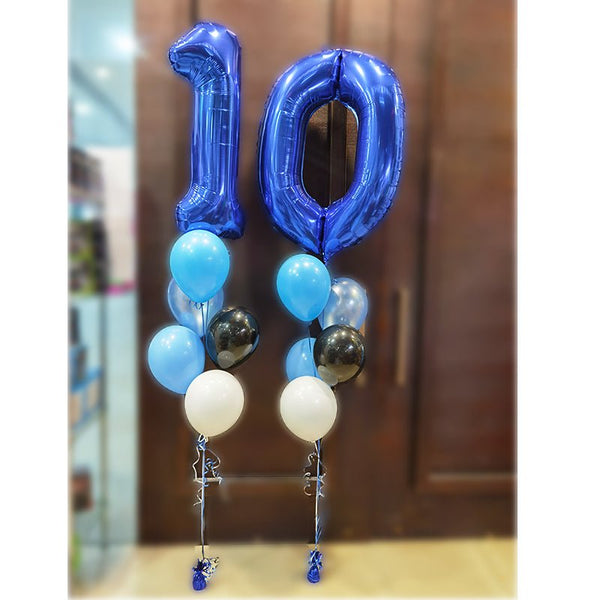 10th Birthday Jumbo Foil Number Helium Balloon Bouquet - Everything Party