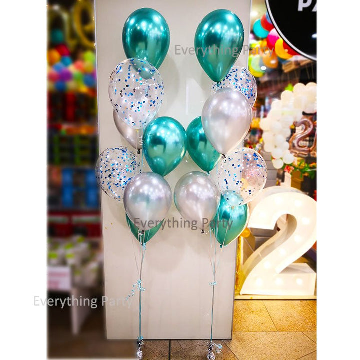 11" Chrome Green Latex Balloon Bouquet - Everything Party