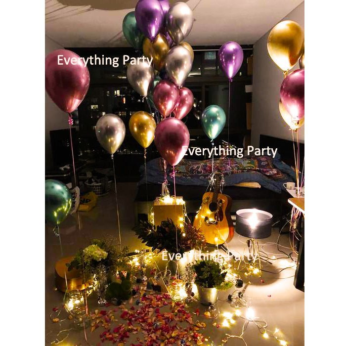 11" Loose Chrome Latex Helium Balloon - Everything Party