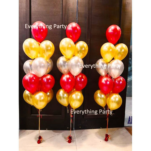 11" Metallic Plain Colour Latex Helium Balloon Bouquet - Everything Party