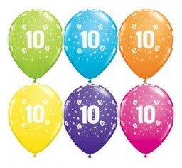 11" Qualatex 10th Birthday Assorted Colour Latex Balloon - Everything Party