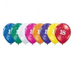 11" Qualatex 18th Birthday Assorted Colour Latex Balloon - Everything Party